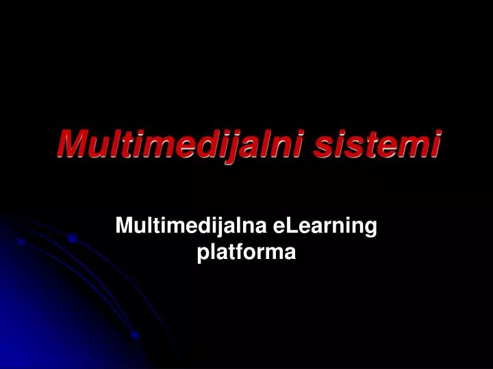 multimedijalni sistemi