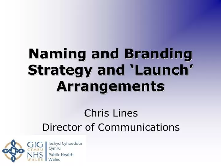 naming and branding strategy and launch arrangements