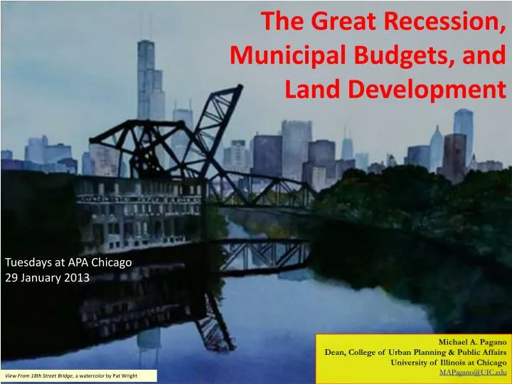 the great recession municipal budgets and land development