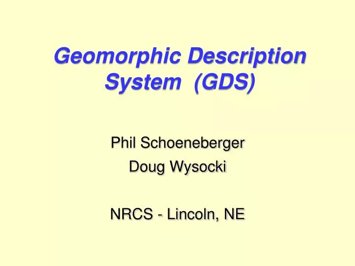 geomorphic description system gds