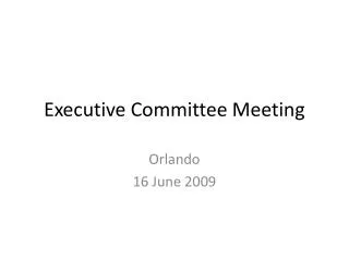 Executive Committee Meeting