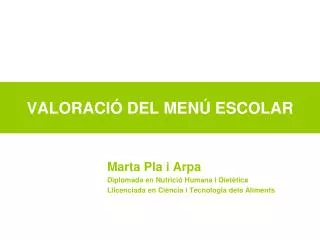 valoraci del men escolar