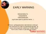 EARLY WARNING - slide 1