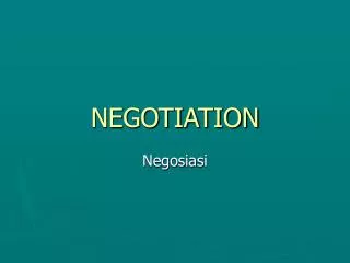 negotiation