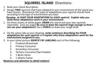 SQUIRREL ISLAND Directions-
