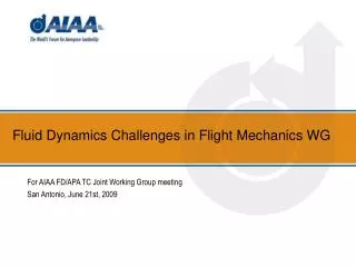 Fluid Dynamics Challenges in Flight Mechanics WG