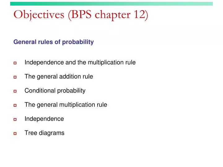 objectives bps chapter 12