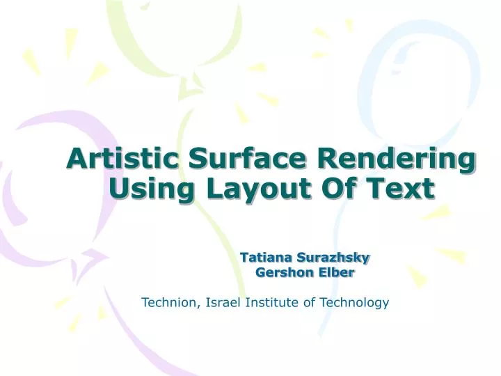 artistic surface rendering using layout of text