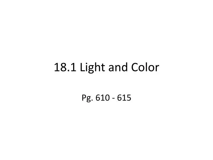 18 1 light and color