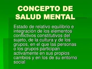 concepto de salud mental
