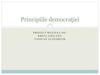 principiile democra iei