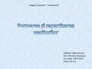 formarea i repartizarea veniturilor