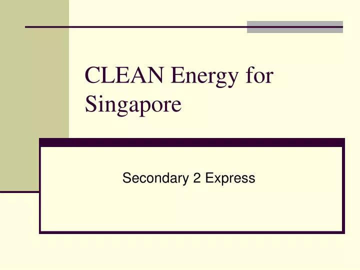 clean energy for singapore