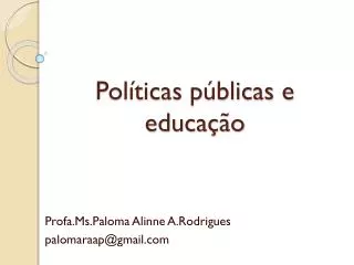 pol ticas p blicas e educa o
