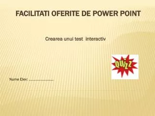crearea unui test interactiv