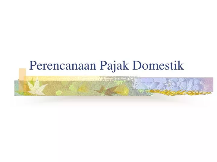 perencanaan pajak domestik