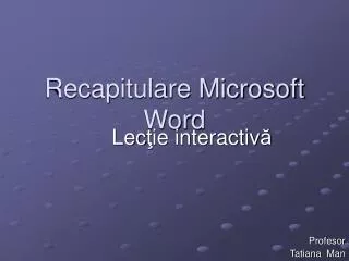 recapitulare microsoft word