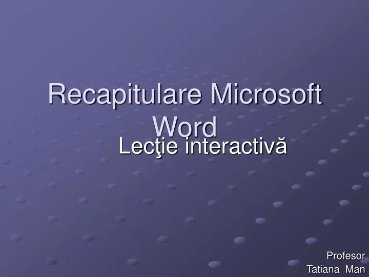 recapitulare microsoft word