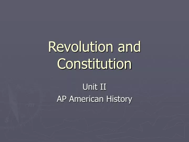 revolution and constitution