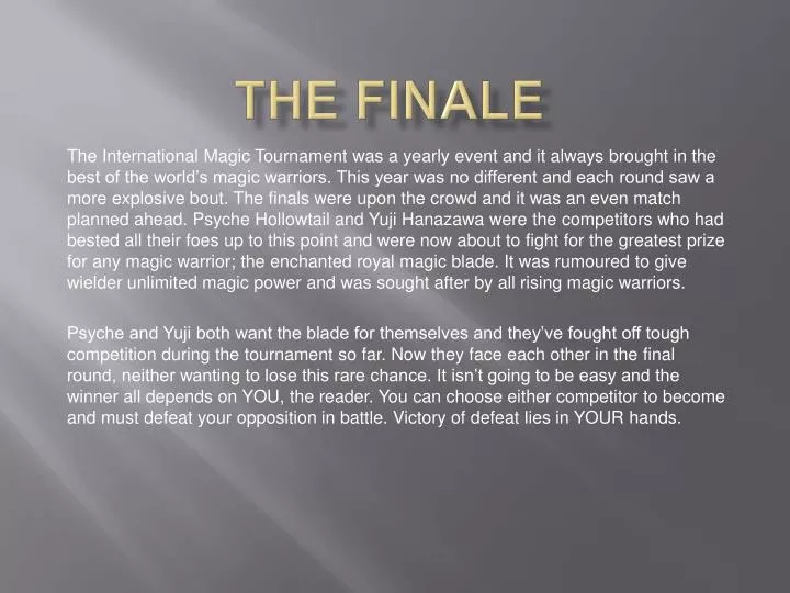 the finale