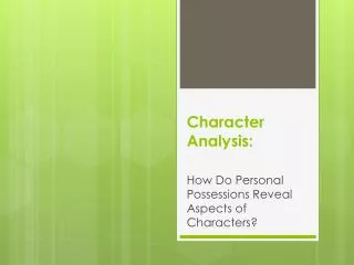 Character Analysis: