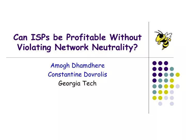 can isps be profitable without violating network neutrality
