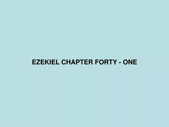 ezekiel chapter forty one