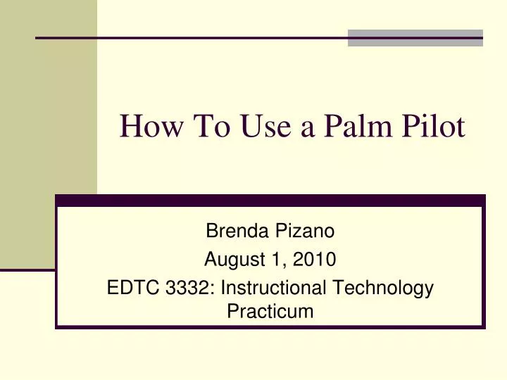 how to use a palm pilot