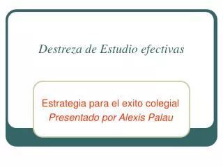 destreza de estudio efectivas