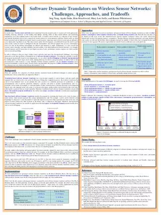 Software Dynamic Translators on Wireless Sensor Networks: Challenges, Approaches, and Tradeoffs