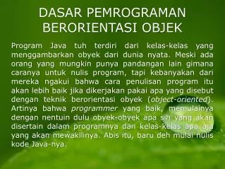 PPT - Pemrograman Berorientasi Objek PowerPoint Presentation, Free ...