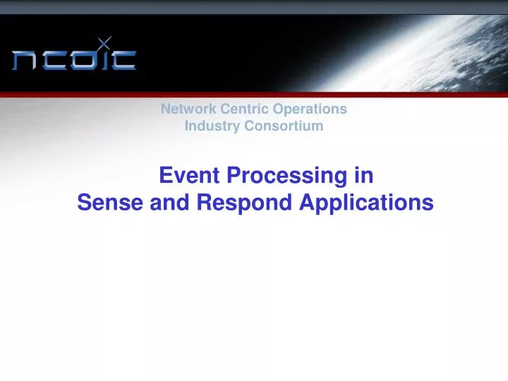 event processing in sense and respond applications