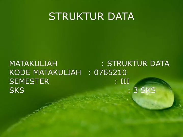 matakuliah struktur data kode matakuliah 0765210 semester iii sks 3 sks