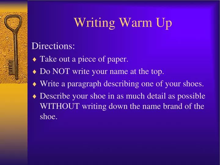 writing warm up