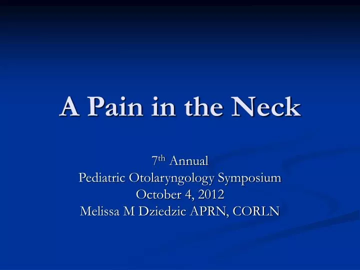 a pain in the neck