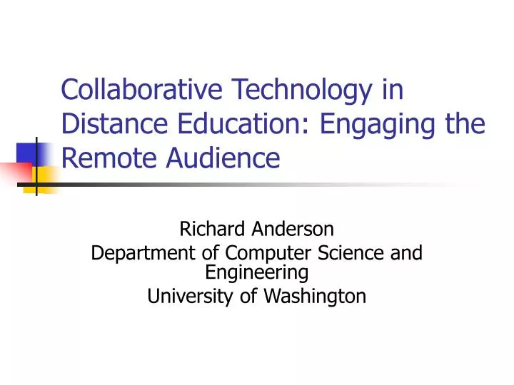 collaborative technology in distance education engaging the remote audience