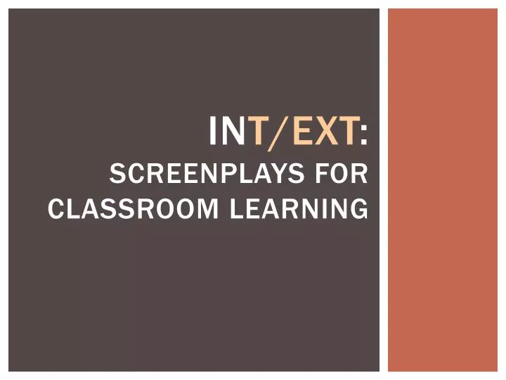 in t ext screenplays for classroom learning