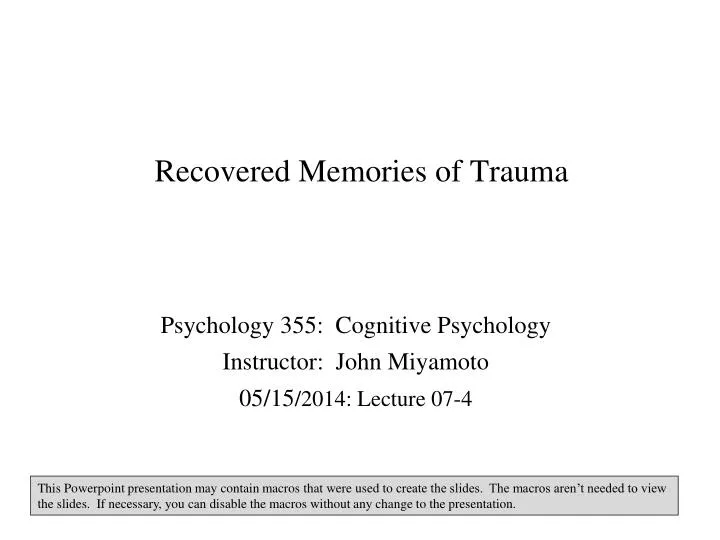 recovered memories of trauma