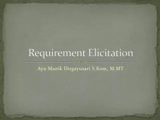 requirement elicitation