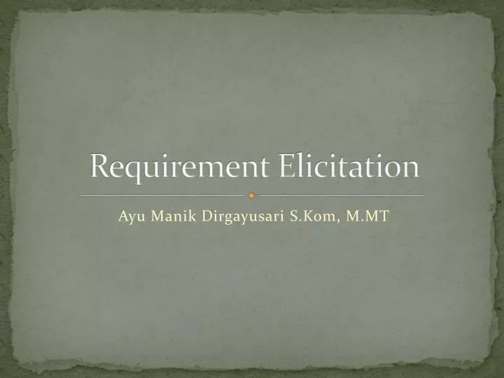 requirement elicitation