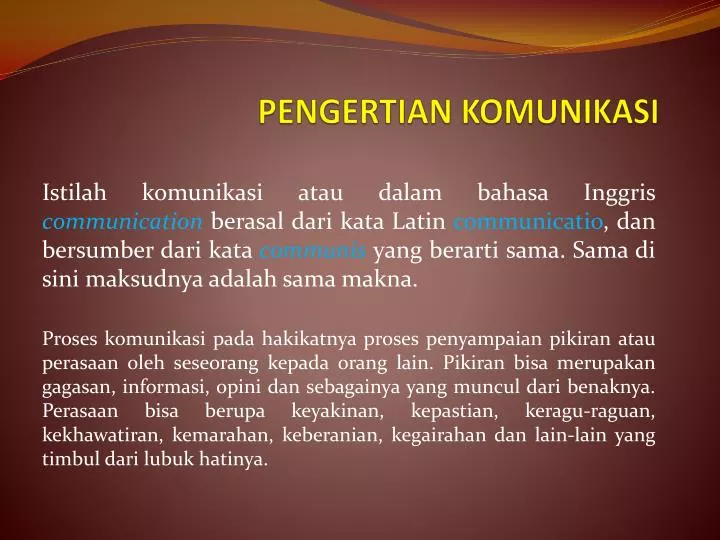 pengertian komunikasi