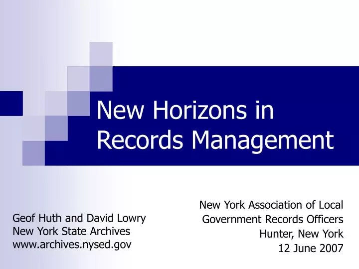 new horizons in records management