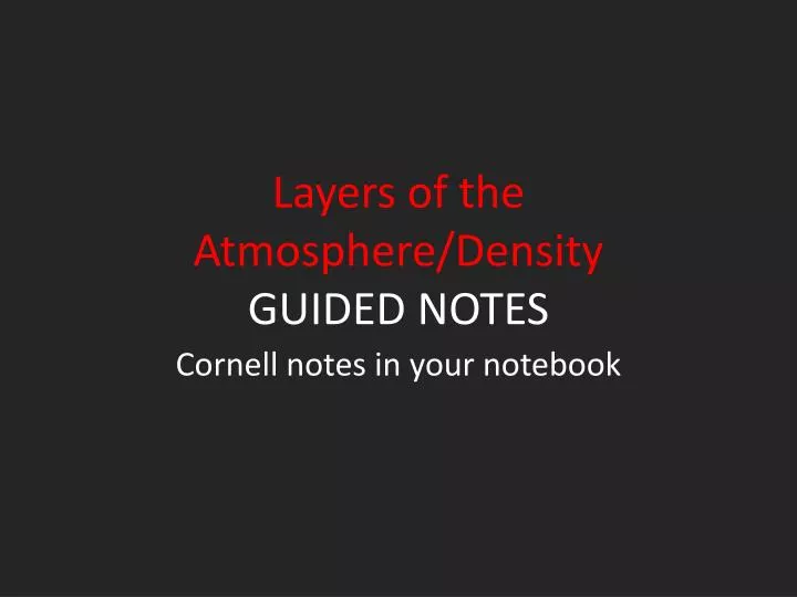 layers of the atmosphere density guided notes
