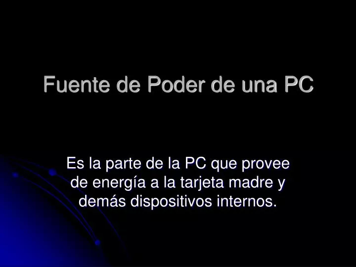 fuente de poder de una pc