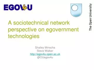A sociotechnical network perspective on egovernment technologies