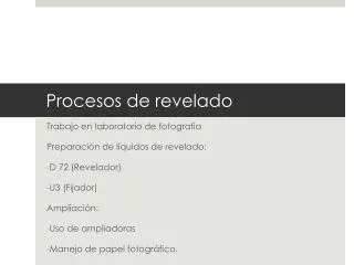 procesos de revelado