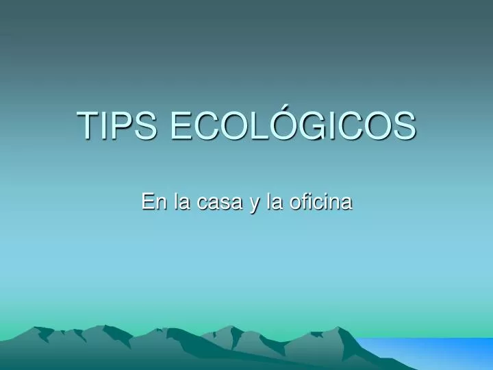 tips ecol gicos