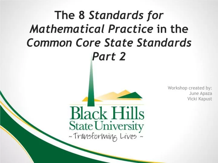 the 8 standards for mathematical practice in the common core state standards part 2