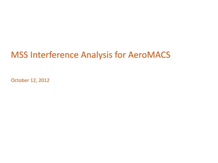 mss interference analysis for aeromacs