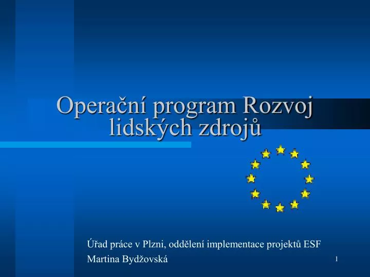 opera n program rozvoj lidsk ch zdroj